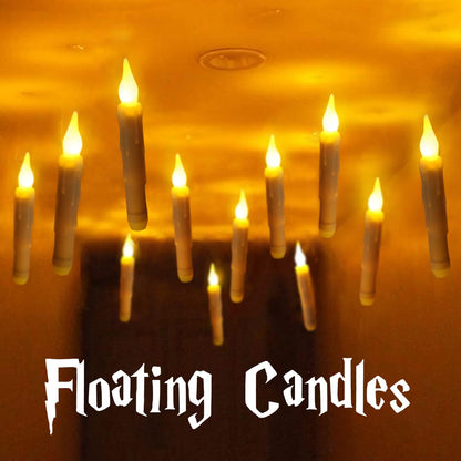 Floating LED Candles with Remote Control Witch Halloween Decor for Party Supplies Birthday Wedding Indoor Home Classroom Bedroom