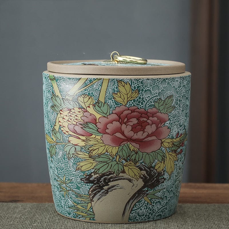 Chinese Tea Caddy Ceramic Airtight Pot Large Pu'er Red And Green Tea Storage Tank - Qiuju / Bucket jar - Kitchen - HomeRelaxOfficial