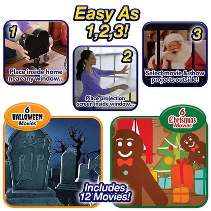 Halloween & Christmas Window Projector (12 Movies Included) - 0 - HomeRelaxOfficial