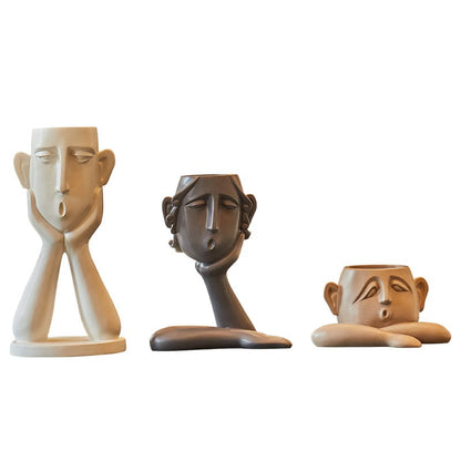 Nordic human face vase - Set - Sculptures - HomeRelaxOfficial