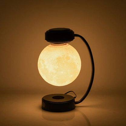 3D LED Moon Night Light Wireless Magnetic Levitating Rotating ...