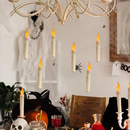 Floating LED Candles with Remote Control Witch Halloween Decor for Party Supplies Birthday Wedding Indoor Home Classroom Bedroom