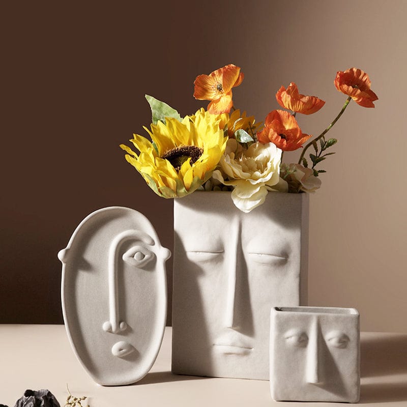 Nordic Ceramic Face Vase - Vases - HomeRelaxOfficial