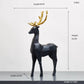 Resin Deer Statue Sculpture Ornament - Black - HomeRelaxOfficial