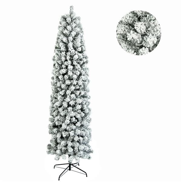 Flocked Pencil Christmas Tree - 7.5ft - Default Title - HomeRelaxOfficial