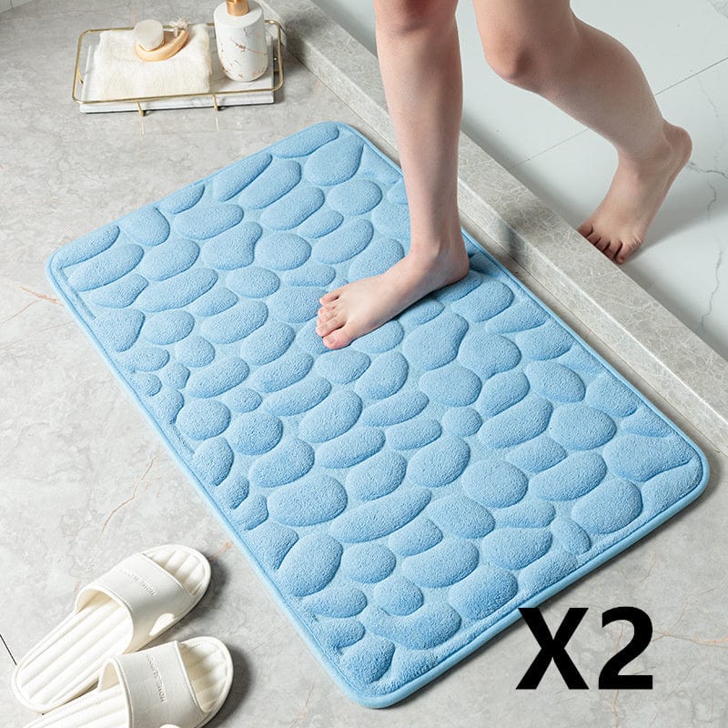 Soft Non-Slip Bath Mat - Light Blue / 16" x 24" | 2pcs - Bathroom - HomeRelaxOfficial