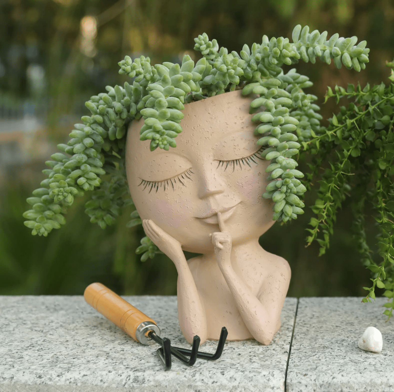Girl Head Flower Vase - White - HomeRelaxOfficial