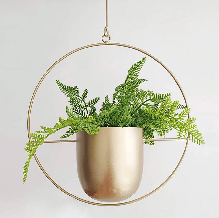 Metal Hanging Planter - Gold Round - 0 - HomeRelaxOfficial