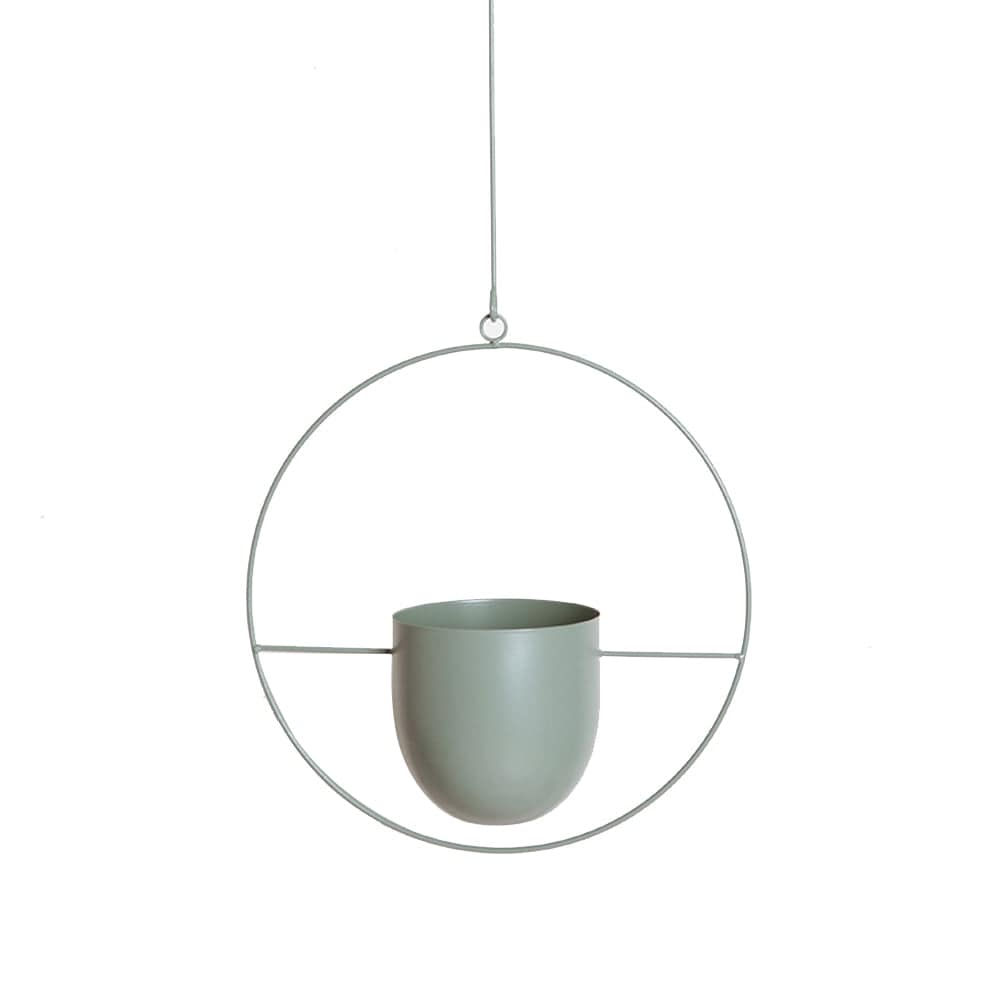 Metal Hanging Planter - Green Round - 0 - HomeRelaxOfficial