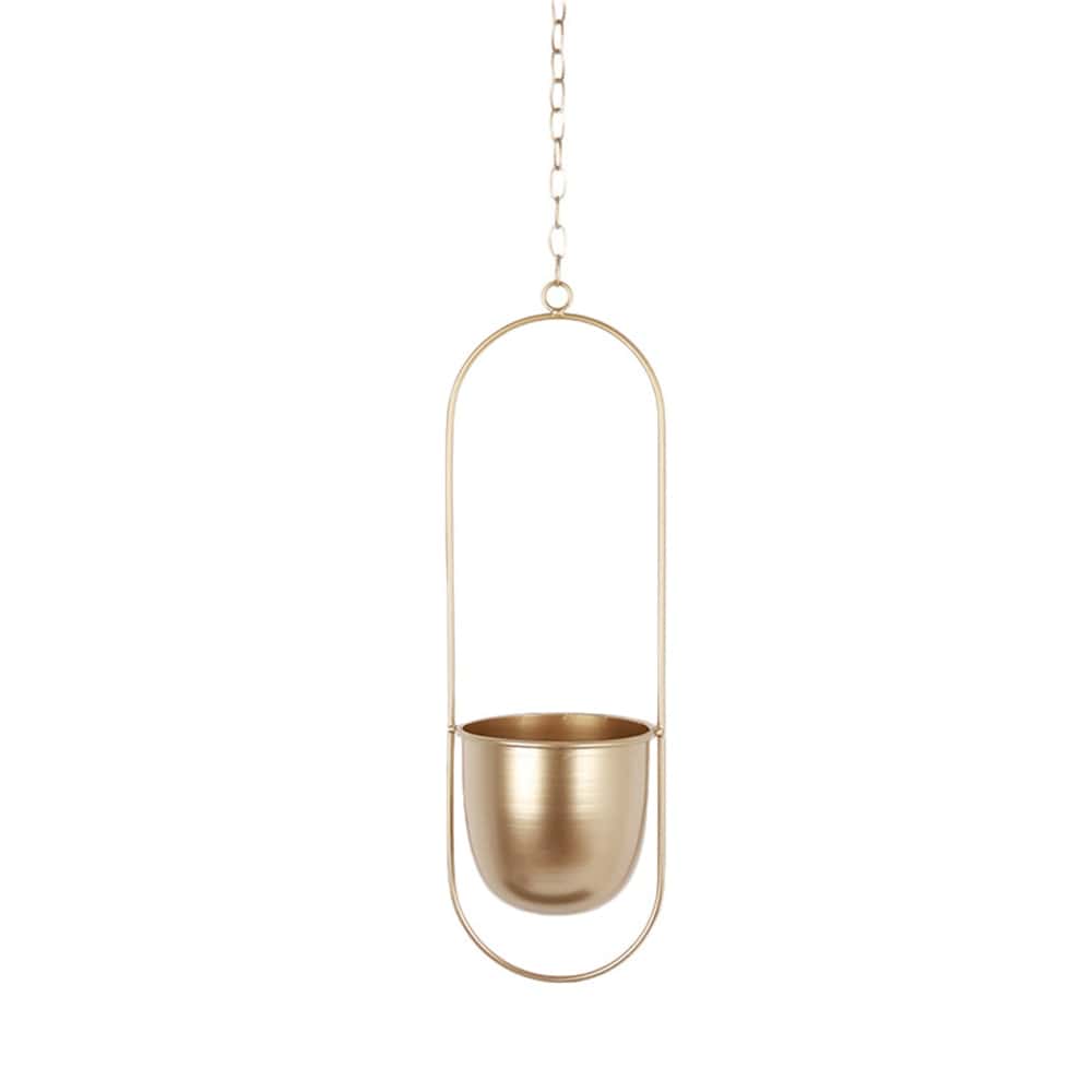 Metal Hanging Planter - Gold Oval - 0 - HomeRelaxOfficial