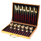 Unique 24pcs Cutlery Set Stainless Steel - Red Gold With Box - 0 - HomeRelaxOfficial