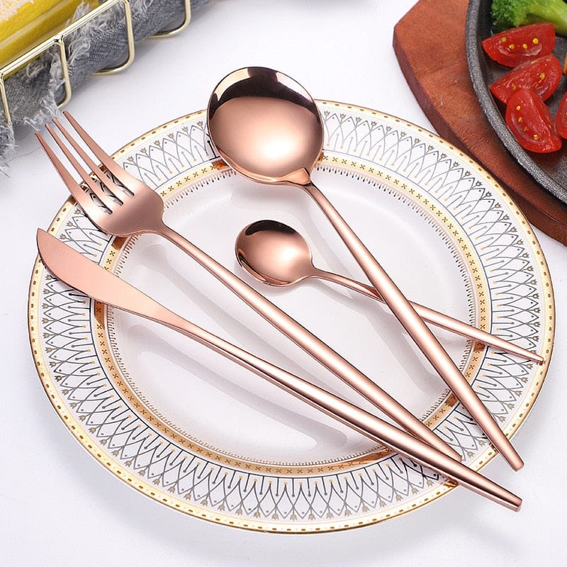 Unique 24pcs Cutlery Set Stainless Steel - 0 - HomeRelaxOfficial