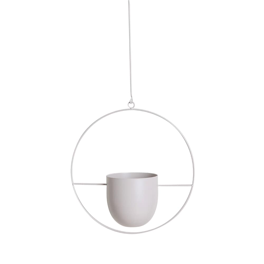 Metal Hanging Planter - Light gray Round - 0 - HomeRelaxOfficial