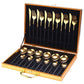 Unique 24pcs Cutlery Set Stainless Steel - Black Gold With Box - 0 - HomeRelaxOfficial