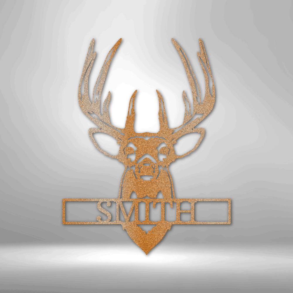 Buck Mount Monogram - Steel Sign - Copper / 12" - Custom - HomeRelaxOfficial