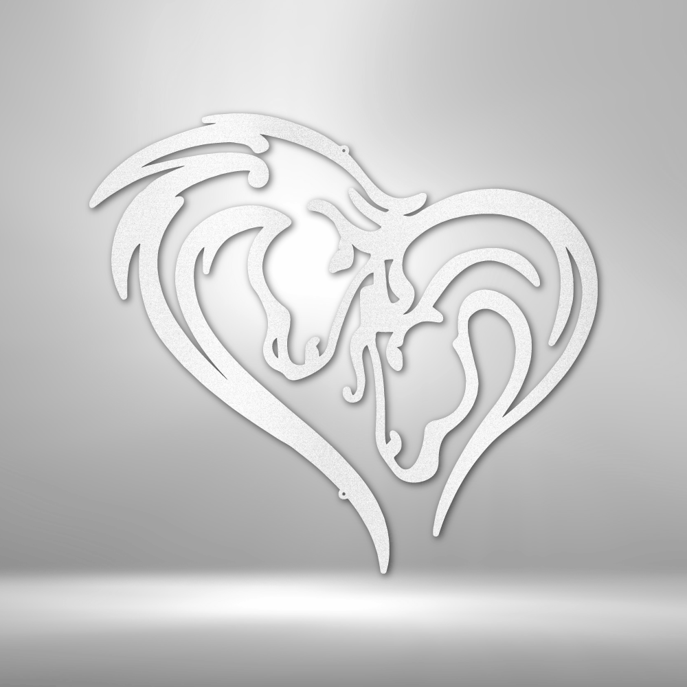 Horse Love - Steel Sign - White / 12" - Custom - HomeRelaxOfficial