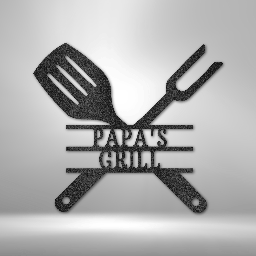 Grilling Utensils - Steel Sign - Black / 12" - Custom - HomeRelaxOfficial