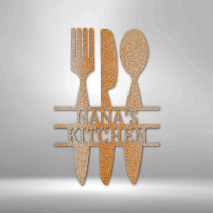 Kitchen Utensil Monogram - Steel Sign