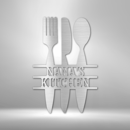 Kitchen Utensil Monogram - Steel Sign