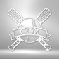 Baseball Monogram - Metal Sign - White / 12" - Custom - HomeRelaxOfficial