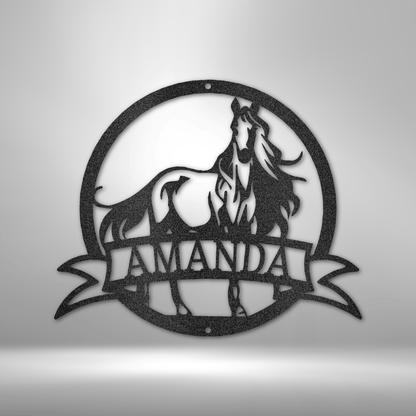 Personalized Majestic Horse Monogram - Steel Sign