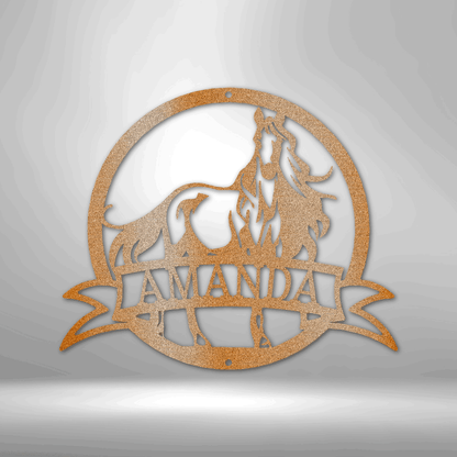 Personalized Majestic Horse Monogram - Steel Sign