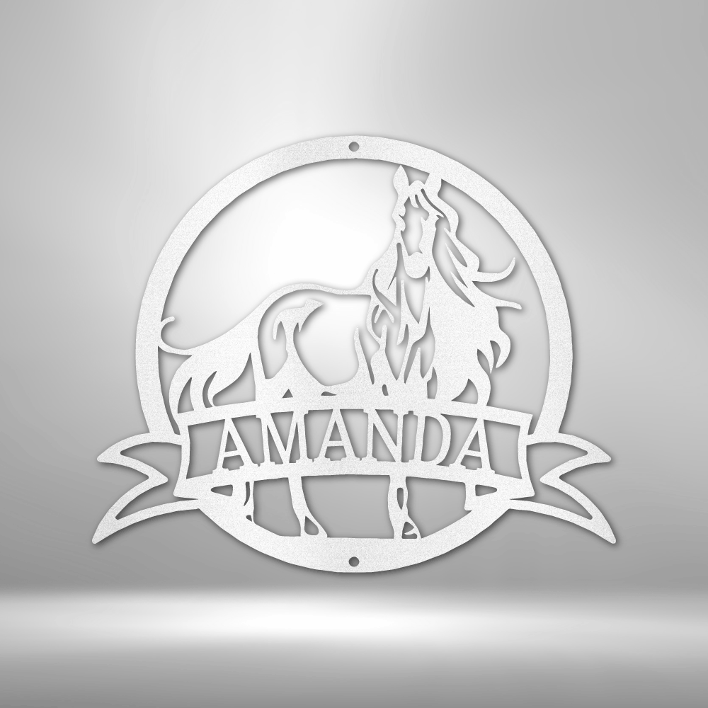 Personalized Majestic Horse Monogram - Steel Sign