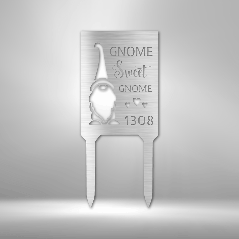 Gnome Home - Steel Stake - Silver - Custom - HomeRelaxOfficial