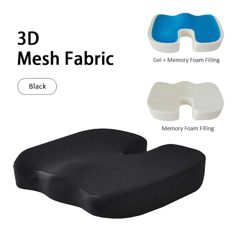 CloudCushion™ - Hip Support Seat Cushion - CloudCushion™ V1 with Memory Foam / 3D Mesh-Black - 0 - HomeRelaxOfficial