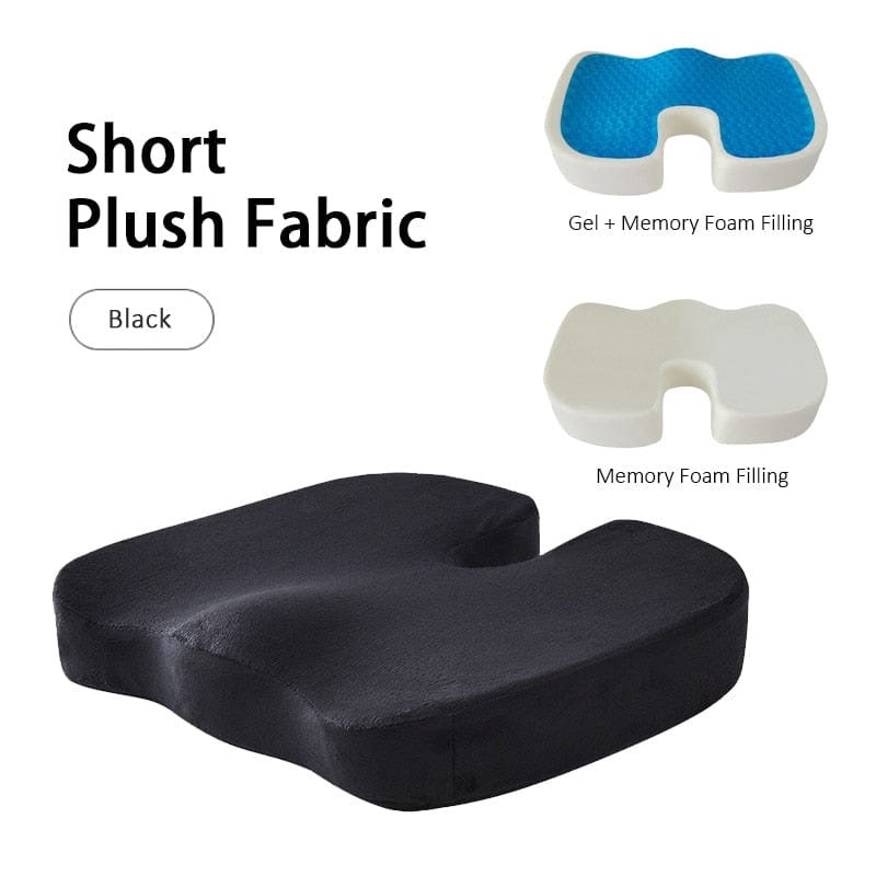 CloudCushion™ - Hip Support Seat Cushion - CloudCushion™ V1 with Memory Foam / Short Plush-Black - 0 - HomeRelaxOfficial