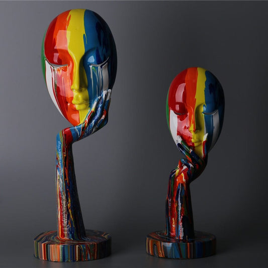 Colorful Painted Thinking Statue - 0 - HomeRelaxOfficial