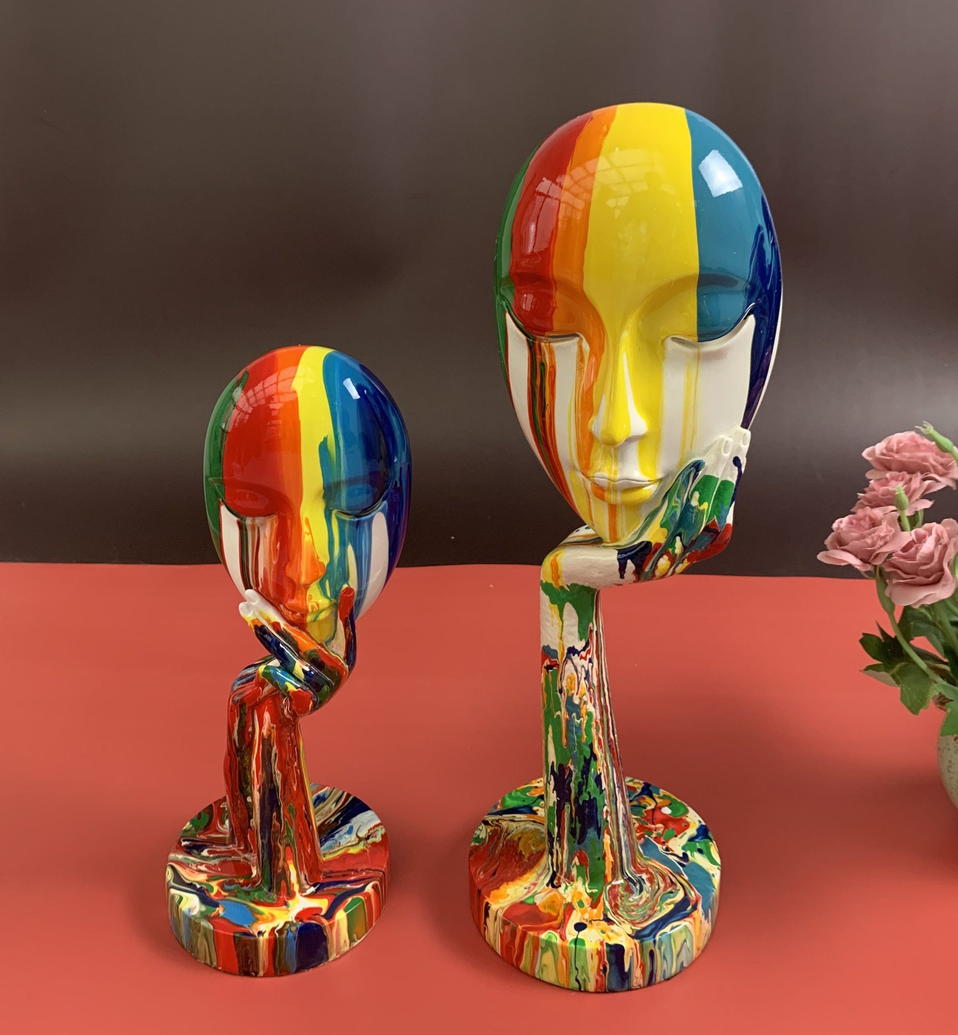 Colorful Painted Thinking Statue - 0 - HomeRelaxOfficial
