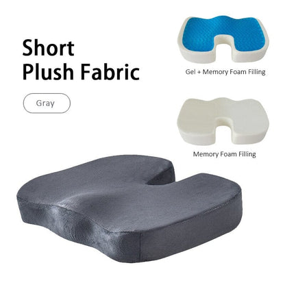 CloudCushion™ - Hip Support Seat Cushion - CloudCushion™ V1 with Memory Foam / Short Plush-Gray - 0 - HomeRelaxOfficial