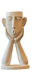 Nordic human face vase - Khaki L - Sculptures - HomeRelaxOfficial