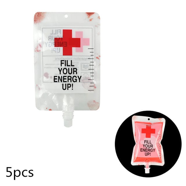 Halloween Blood Bags for Drinks - 5x Blood Bags - HomeRelaxOfficial